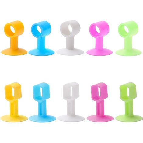 Lot de 10 poignées de porte anti-collision, butées de porte en silicone, butées de porte silencieuses et sans impact. (1/5)