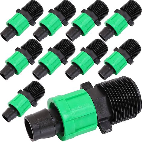 10 Raccord de tuyau goutte-à-goutte 3/4" 17mm mâle Systèmes d'irrigation Irrigation