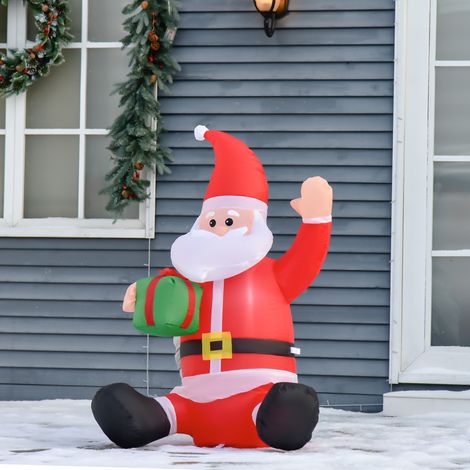 Père Noël gonflable géant de 120 cm, décoration de Noël extérieure étanche avec lumières LED (1/5)
