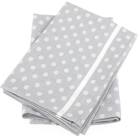 Lot de 2 torchons cuisine toile DOTS