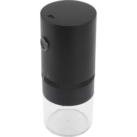 Moulin à café électrique rechargeable par USB, noir, utilisation simple, idéal pour la maison, le camping et les voyages (3,7 V, 13 W). (1/5)
