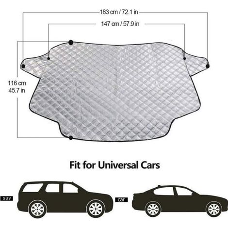 Bâche Pare-Brise - Magnétique - Universelle - Anti-Givre Anti-Neige - 4 Couches - Pour Voiture Et Suv