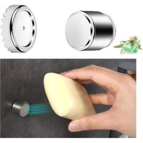 Magnetischer Seifenspender aus silbernem Edelstahl – Bohrfreie Montage, platzsparend für das Badezimmer (1/4)