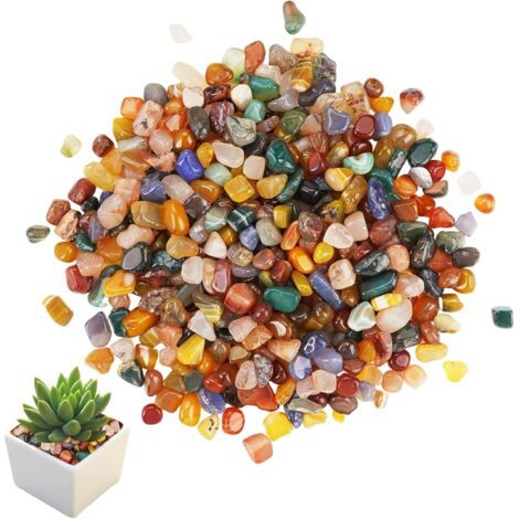 800g Mélange de Pierres Précieuses Multicolores pour Enfants,11mm-13 mm Pierres Mélangées Naturel,Aquarium Plantes Vase Remplissage pour la Décoration,les Jeux en les Bijoux DIY etc (coloré) (1/5)