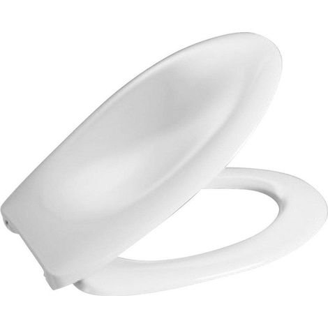 Abattant wc de WC Haro Comtessa en duroplast blanc, charnières en inox, réglable de 14 à 18 cm. (1/2)