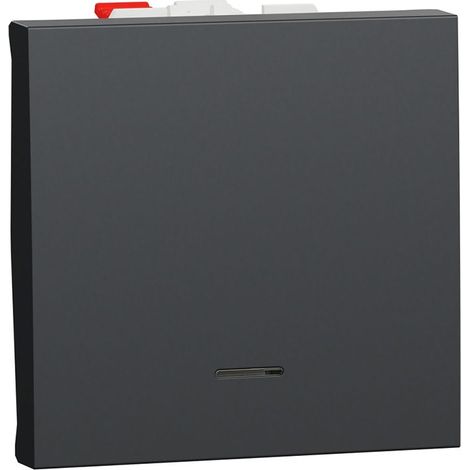 va et vient - lumineux / témoin - 10a - 2 modules - anthracite - schneider unica nu320354s (1/3)