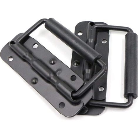 4 Pièce Poignée de Flight Case, Poignée à Ressort de Boîte à Outils, Traction Poignée Pliante à Ressort, Remplacement et Installation de la Poignée pour Boîtes à Outils ou Boîtes de Rangement (1/4)