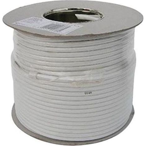 Aerials, Satellites and Cables Ltd Câble RG6 100 m de câble coaxial Digital pour télévision Blanc