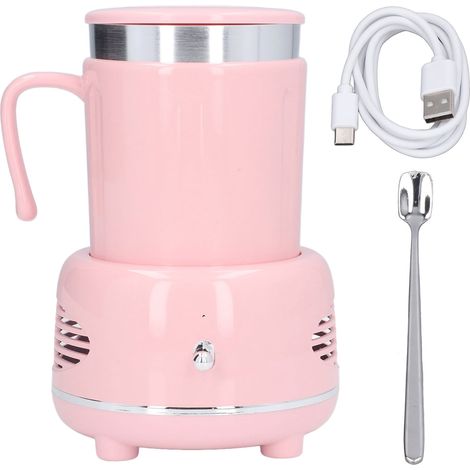 Tasse Chaude Froide en Aluminium - Chauffage et Refroidissement Rapide, Design Antidérapant pour Café et Gourdes, Rose