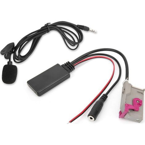 Adaptateur de câble AUX Bluetooth 5.0 avec microphone, compatible avec les autoradios Audi A3, A4, A6, A8, TT, R8 et RNS-E. (1/5)