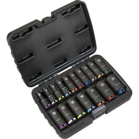 Sealey AK68219 Deep Impact Socket Set 3/8Sq Drive 17pc