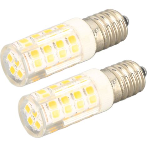 Lot de 2 ampoules LED E14 à intensité variable, culot européen, pour réfrigérateur et lustre, 450 lm, 5 W, 3000 K, 100-130 V. (1/5)