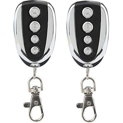 2 Télécommande de copie sans fil 433 MHz, 4 boutons, en métal, pour porte de garage, volet roulant - [Bouton ABCD] (1/5)