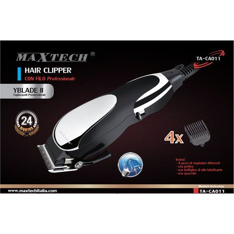 MaxTech - Tagliacapelli Professionale Uomo Rasoio Con Filo Spazzola Lubrificante Maxtech Ta-ca011 -