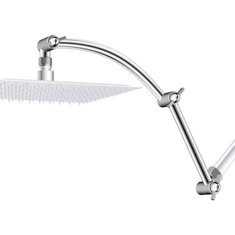 Duscharm, Edelstahl-Duschverlängerungszubehör für Duscharm-Verlängerungsrohr, gebogener Arm, Duscharmverlängerung (Silber) (1/5)