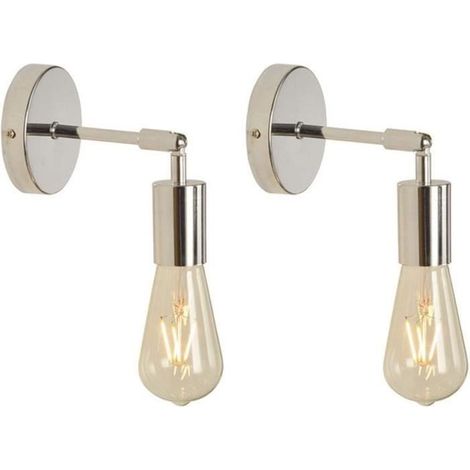 Lot de 2 Antique Murale Industrielle, Ajustable Rétro Metal Lampe Murale max.60W E27 Lampe Murale Vintage Supension Luminaire (1/4)