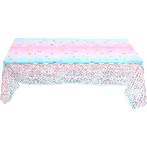 Nappe à écailles de poisson multicolore en plastique pour fête d'anniversaire (1/5)