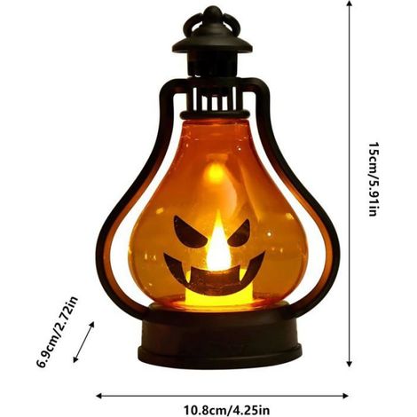Lanterne Citrouille - LED Chaude - Décoration Halloween Portable - Pour Fête Intérieure Extérieure - 1 Pièce