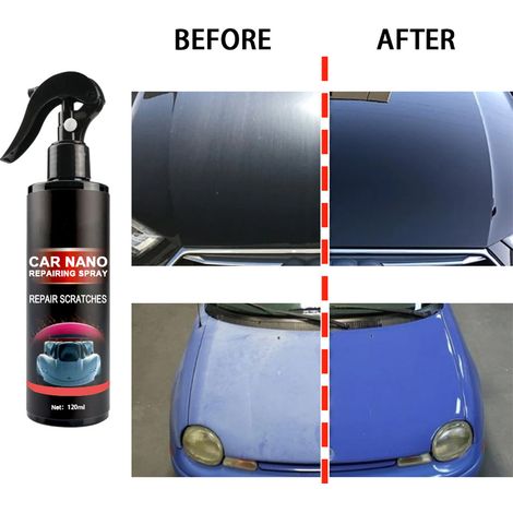 Enduit céramique nano 120ml spray hydrophobe brillance voiture, polish cire liquide protection peinture, film cristal longue durée (1/4)