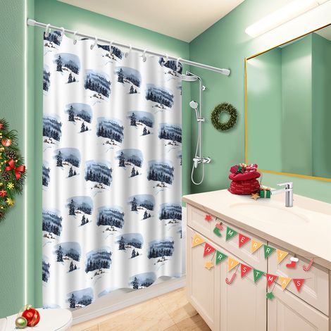 Voile de douche fluide en polyester 180x180 robuste voile de douche pour un éveil en douceur le matin (1/5)