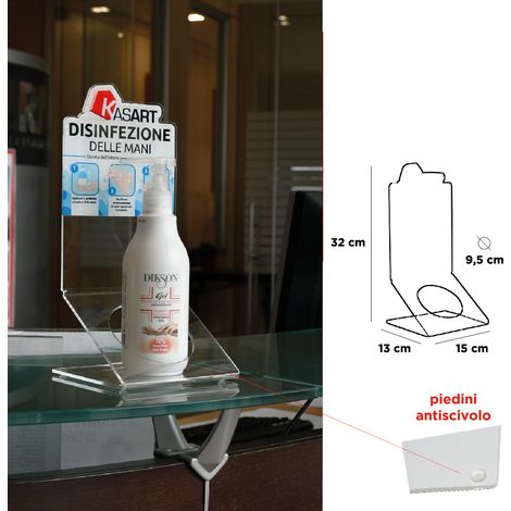 Porta flacone igienizzante da banco con igienizzante 500 ml omaggio - KASART