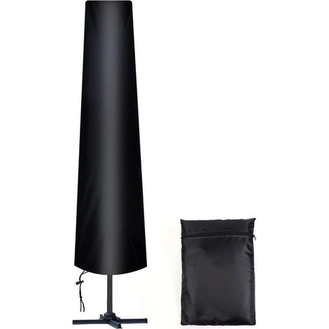 Schutzhülle für Sonnenschirme, gerader Durchmesser 300 cm, 210D Oxford-Gewebe, inklusive Aufbewahrungstasche, wetterfest, UV-beständig, schneesicher (1/5)