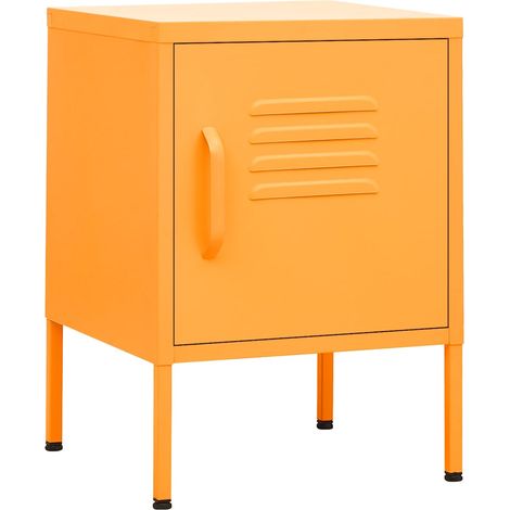 Maison Exclusive - Comodino Giallo Senape 35x35x51 cm in Acciaio (1/5)