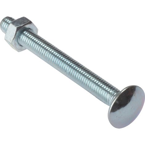 ForgeFix 10CB10180 Carriage Bolt & Nut ZP M10 x 180mm Bag 10 FORCB10180M