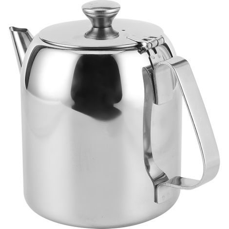 Kaffeekanne, Teekanne, Edelstahl-Wasserkocher, Kaltwasserkrug mit kurzem Ausguss für Hotel und Restaurant, 32 oz (ca. 850 ml) (1/5)