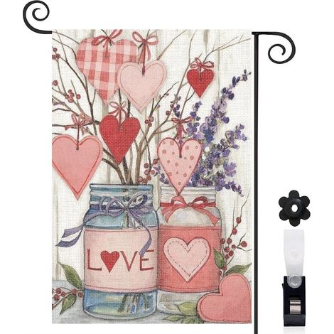 Drapeau de jardin vertical décoration pour maison de campagne toile épaisse double face 30 x 45 cm pour porche et cour (1/5)