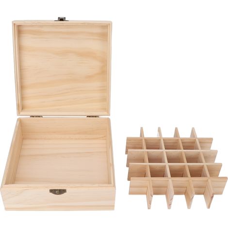 Coffret cadeau créatif à plusieurs compartiments, boîte en bois à 25 compartiments pour huiles essentielles, boîte en pin, coffret de rangement pour huiles essentielles (1/5)