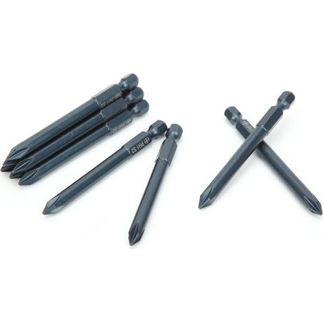 10 embouts de tournevis électrique en acier allié S2 bleu avec accessoires magnétiques 75 x 6,3 mm (1/5)