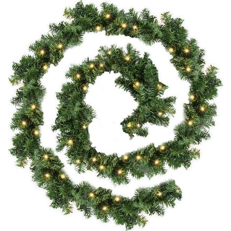 Wolketon Guirnalda de Navidad Guirnalda de Navidad Guirnalda de abeto Guirnalda artificial de interior y exterior 5m 100 LEDs (1/5)