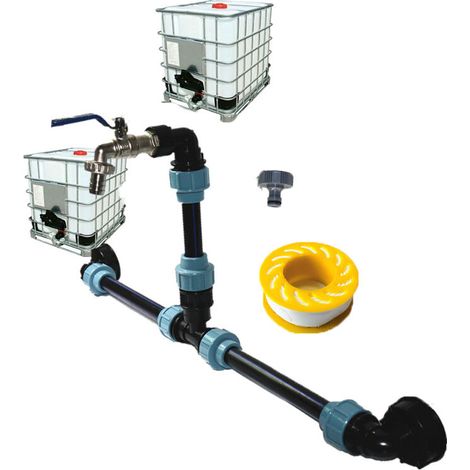 IBC-Schwanenhalsadapter: Mit 3/4 Zoll Hahnauslass IBC-Tankadapter, S60X6 Tonnen Fassadapter für Garten, Haus und Industrie MUMU (1/4)