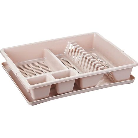 Space-Saving Dish Drainer Rack Set with Cutlery Holder - Maximize Kitchen Countertop Space