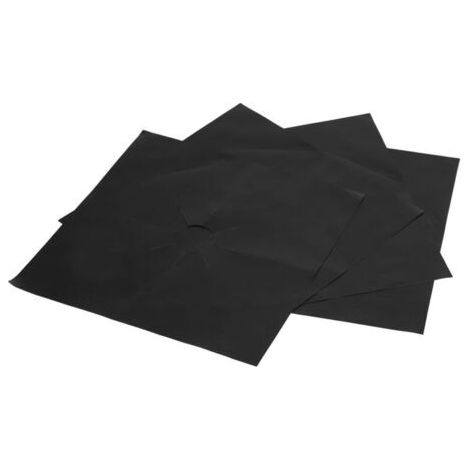Lot de 4 protections antiadhésives pour brûleurs de cuisinière à gaz (noir) (1/4)
