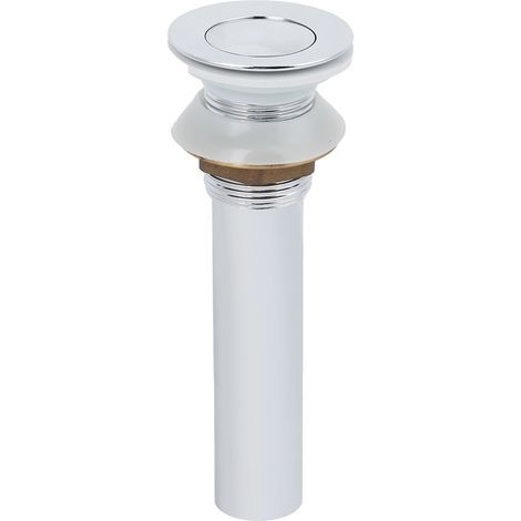 Lot Evier Pop Up Bouchon Robinetterie Chromé Kit Vidage Lavabo Accessoire Salle de Bain Sans Trous Trop Plein (1/5)