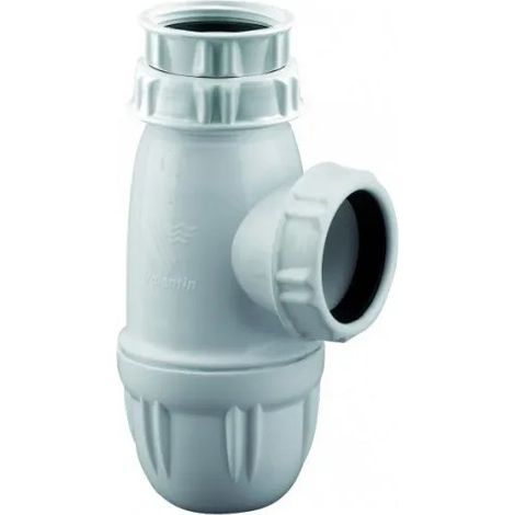Siphon für Waschbecken Eingang 1"1/4, verstellbar 64/120 mm, Ausgang D. 40 mm, NF zertifiziert, weiß