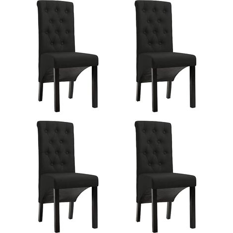 vidaXL Sillas de comedor 4 unidades tela negras (1/5)