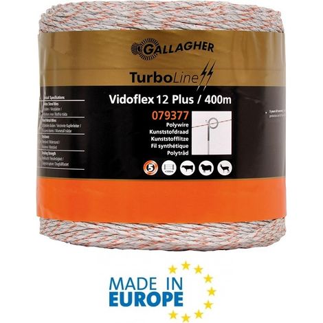 Filo Conduttore Bianco Vidoflex TurboLine Plus 12 400 m GALLAGHER per Recinzioni Elettriche (1/2)
