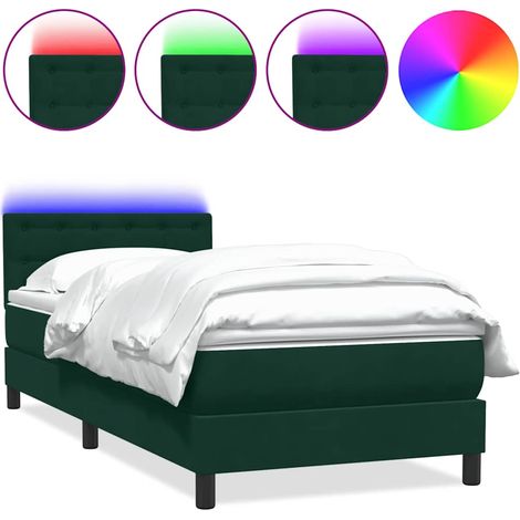 Maison Exclusive - Cama box spring con colchón y LED terciopelo v (1/5)