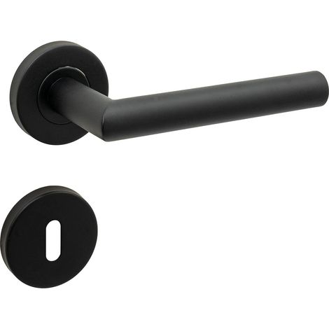 Lino Mat Noir Rosas Clé Porte Poignée