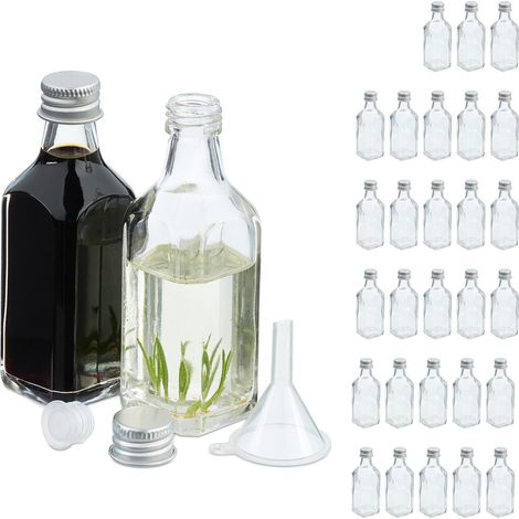 Mini botellas de vidrio con tapón de rosca - Juego de 12
