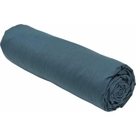 Today Organic Spannbettlaken Baumwolle Bio Blau Pfau 180x200 cm