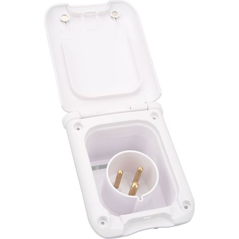 Prise d'alimentation étanche pour camping-cars, 32 A, avec voyant lumineux de charge bleu. (1/5)