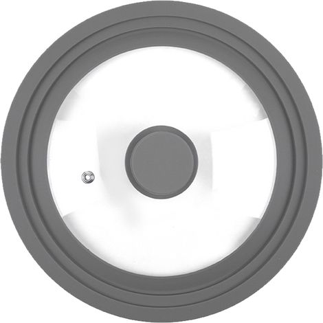 tapas universales de vidrio templado y silicona sin BPA, con mango aislado, para cacerolas de 18 a 30 cm. (1/5)
