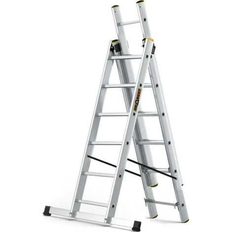 3-ELEMENT-ALUMINIUMLEITER 345 CM 6+6+6 SPROSSEN - BR-00-4206 (1/5)