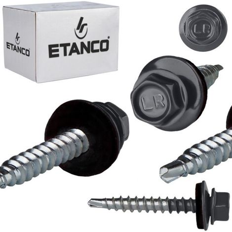 Vis Autoperceuses - 4,8x35 mm - Acier Galvanisé - Joint EPDM - Pour Toiture Bois - 250 Pièces (1/4)