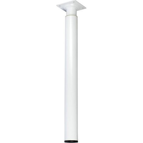 Pata de mueble cilíndrica regulable de 300 a 500 mm en metal epoxi blanco, D. 30 mm (1/3)