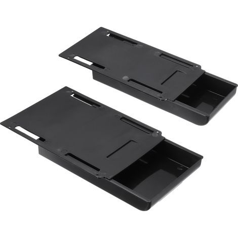 2 Tiroirs Coulissants sous Bureau 8.66 x 6.1/4.3" Coiffeuses Noir Boîtes De Rangement En Plastique, Pour Tables D'Étude, Tables À Manger, Armoires Et Placards (1/5)
